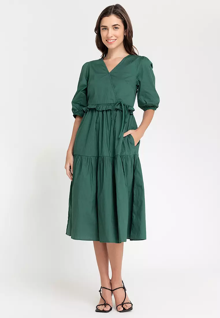 Buy BADOMODA Chola Wrap Top Tiered Skirt Dress 2024 Online | ZALORA ...