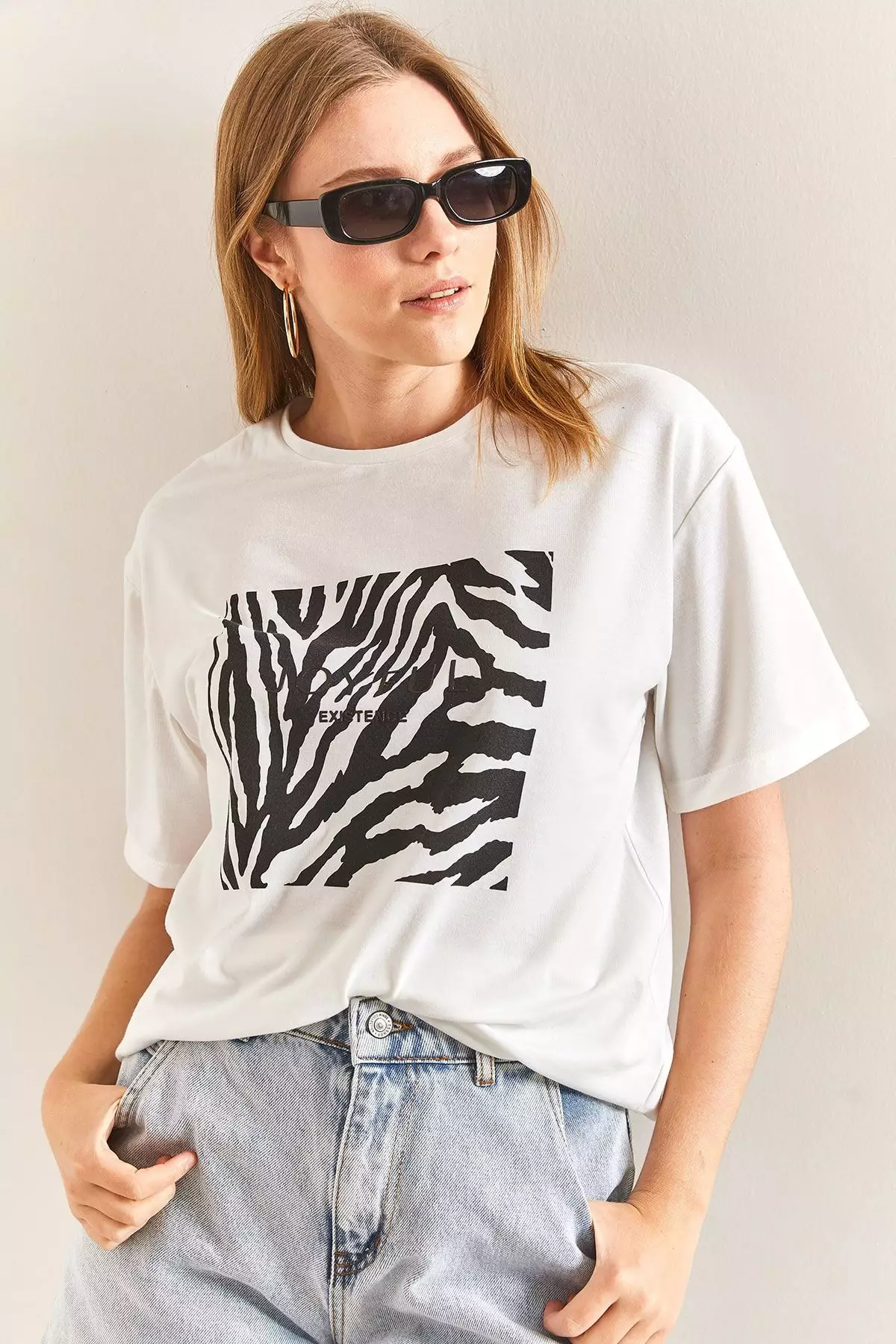Women's Patterned Combed Cotton Tshirt