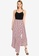 Nichii pink Stripe Wrap Front Flare Skirt 7A7B7AA2CAAA6DGS_3