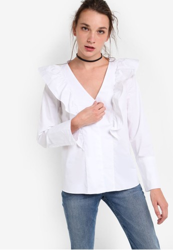 Ruffled Cotton Shirt