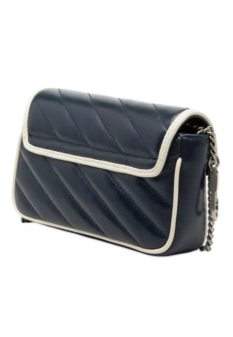 Pre-Loved Gucci Super Mini Gg Marmont Matelasse Leather Torchon Flap Crossbody