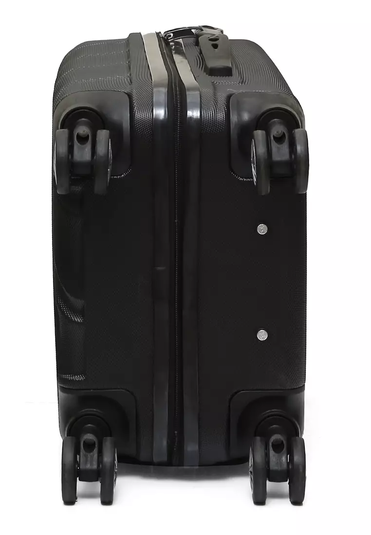 Carlton Koper Cabin Hardcase Unisex Size 20Inch Suitcase Combination Lock Large Compartment Material ABS+PVC Coated ORIGINAL - Black