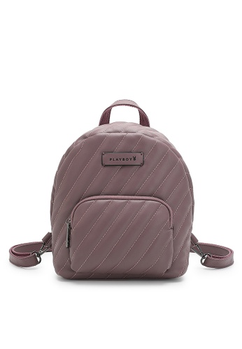 PLAYBOY BUNNY purple Women's Quilted Backpack / Sling Bag / Crossbody Bag 17108ACDBB6DAFGS_1
