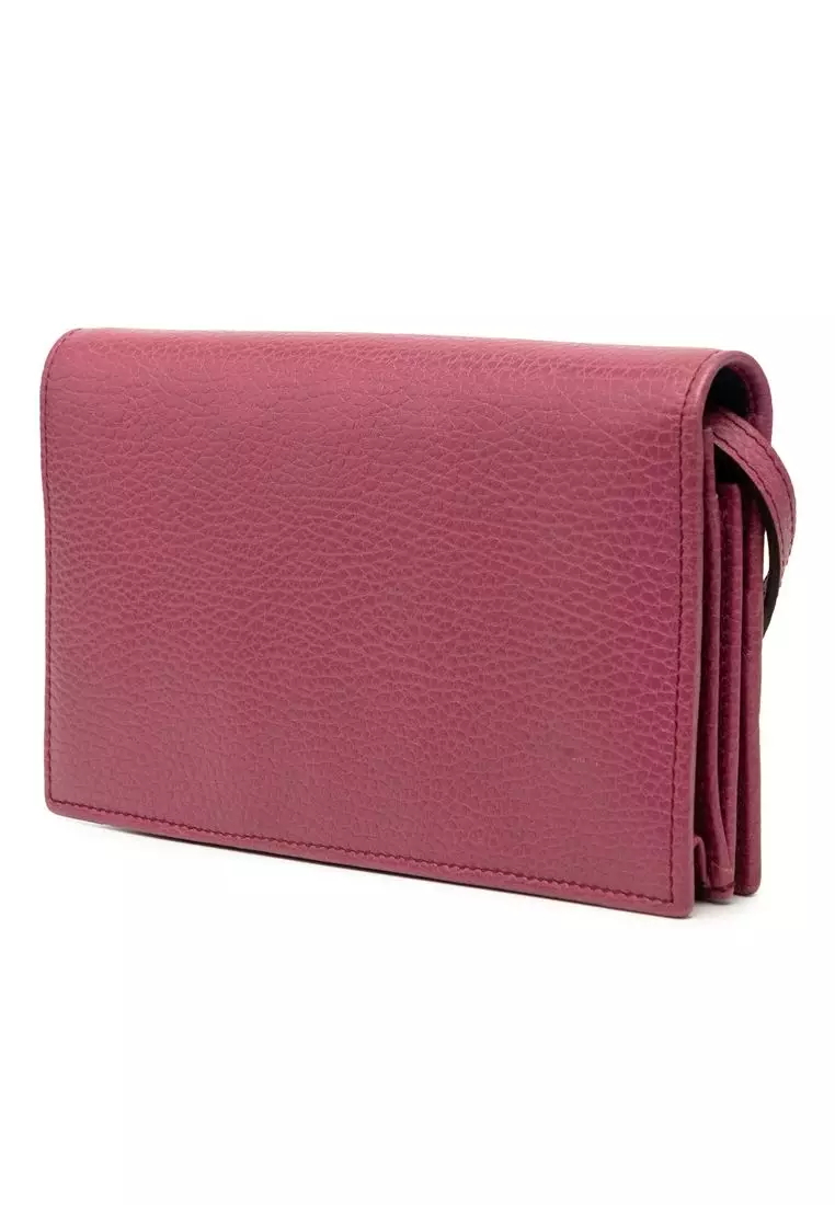 Pre-Loved Gucci Dollar Calfskin Swing Wallet On Strap
