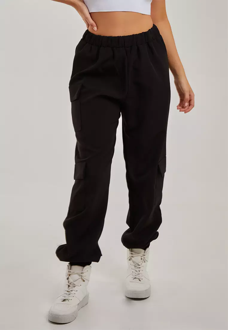 Pink Vanilla Black Three Pocket Combat Cargo Trousers