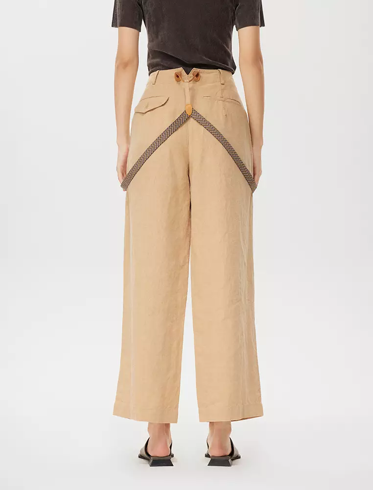 Eco-Friendly Loose Everyday Casual Overalls Straight-Leg Long Pants