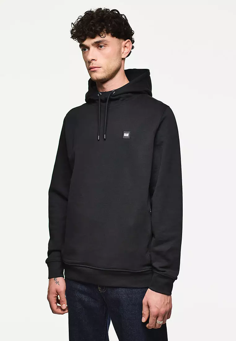 MENS BLACK RIBBE BADGE HOODIE