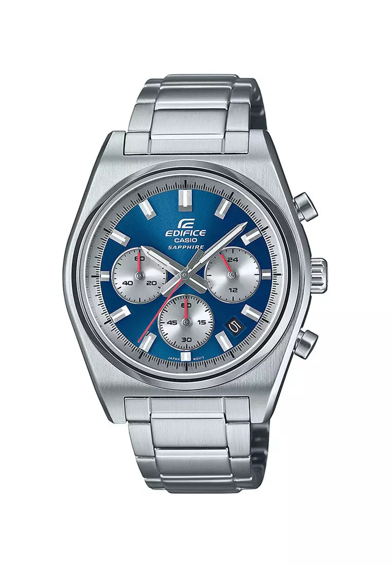 Casio Edifice Jam Tangan Pria - Silver Blue - Stainless Steel - EFB-730D-2AVUDF