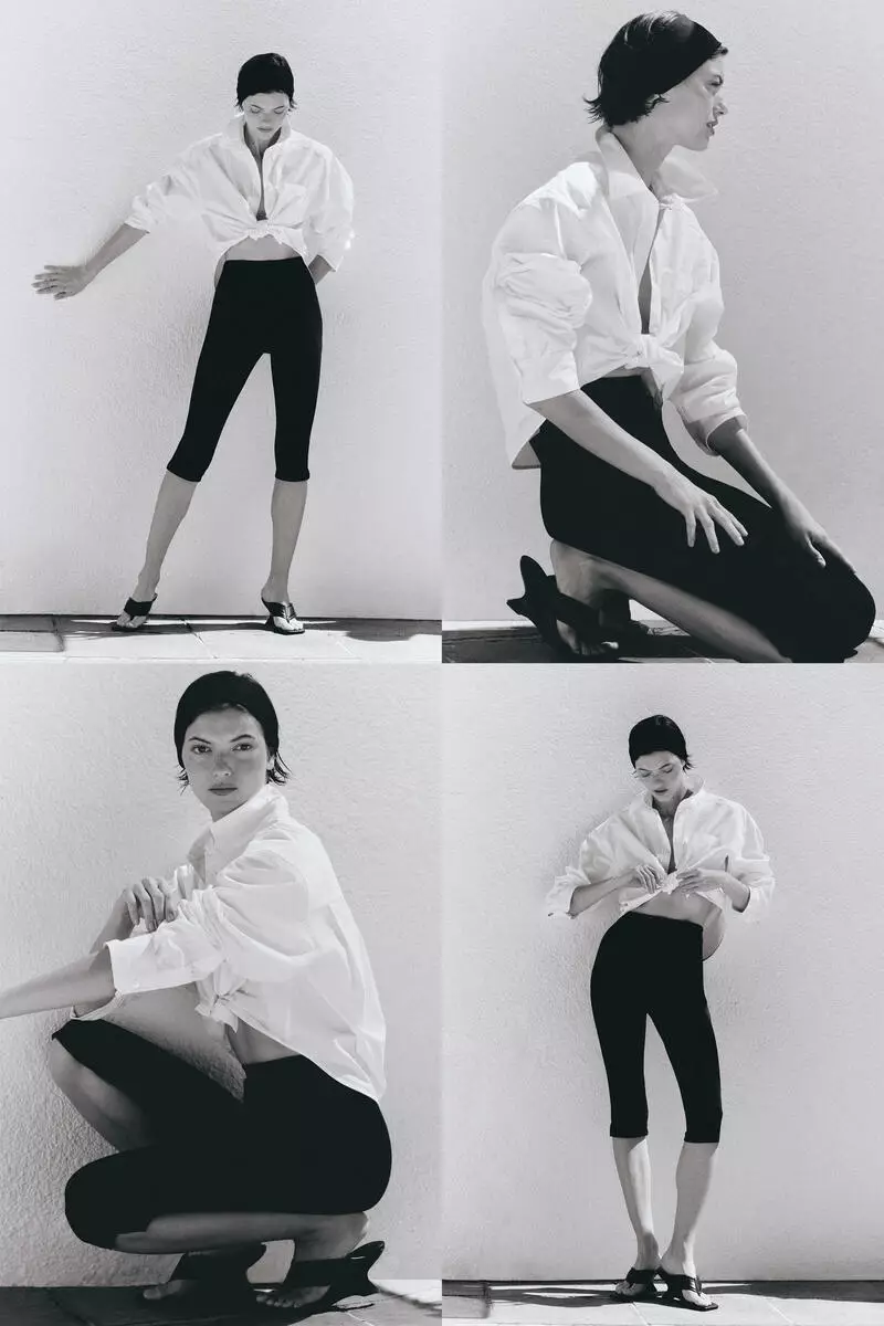 Crease-leg Capri leggings