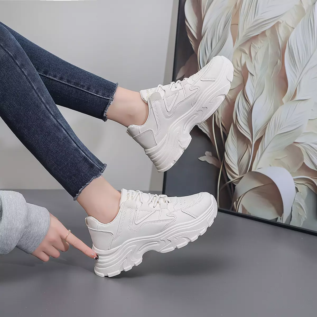 Sepatu Wanita Sekolah Pelajar Kasual Bertali Sneakers Cewek Kampus SM21