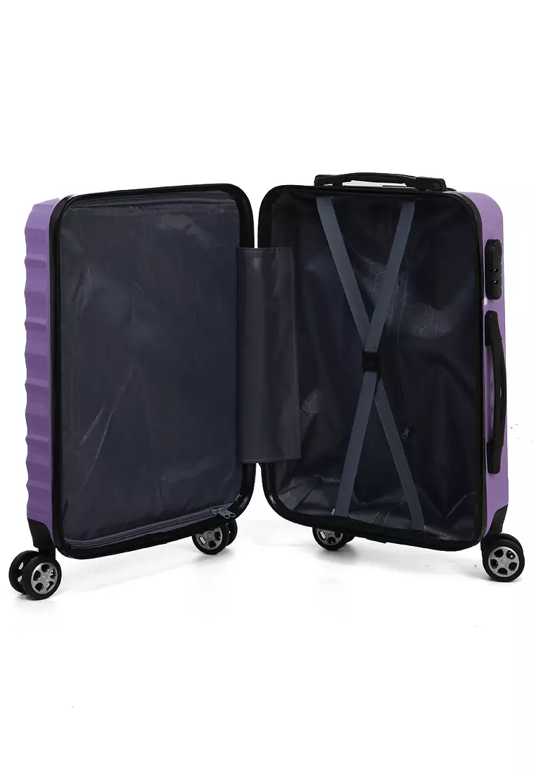 Carlton Tas Koper Hardcase Unisex Size 20Inch Suitcase Combination Lock Large Compartment Material ABS+PVC Coated ORIGINAL - Purple