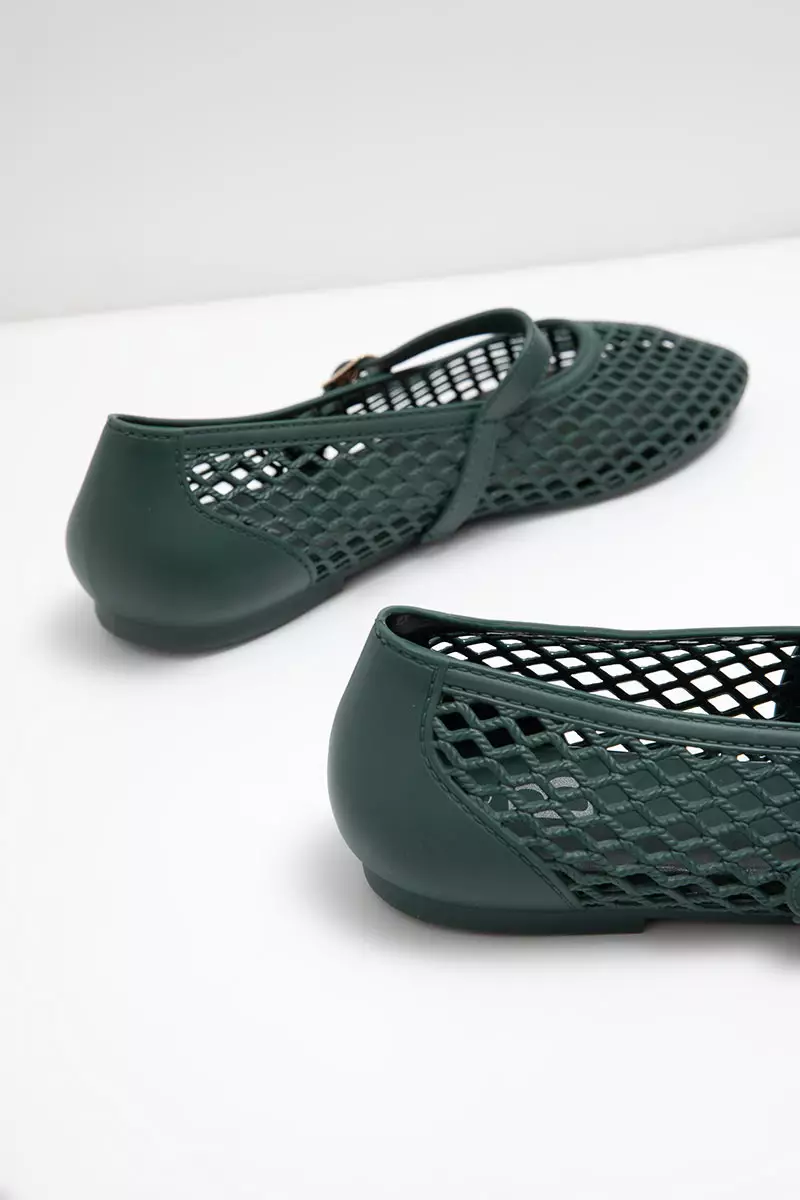 Sofia Mashea Mesh Mary Jane Jelly Army