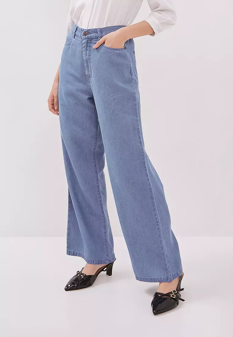 DUST Celana High Loose Jeans Kailani Biru TENCEL™ Comfease (D.39130)