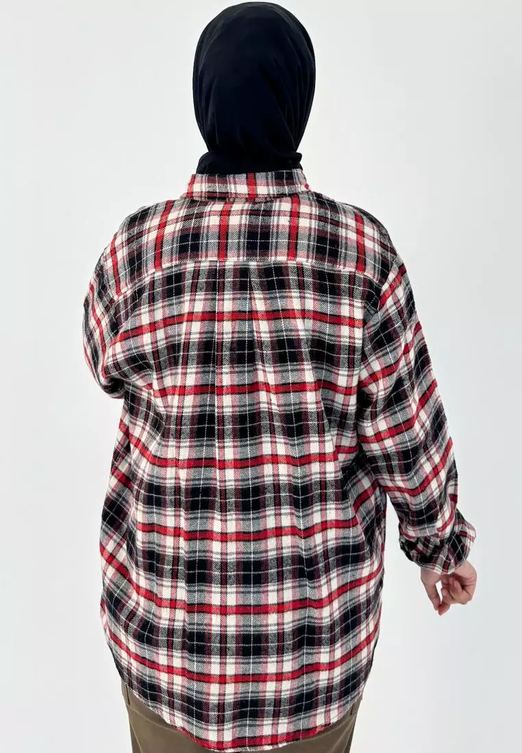 Lezahrasignature Kemeja Flanel Wanita Panjang