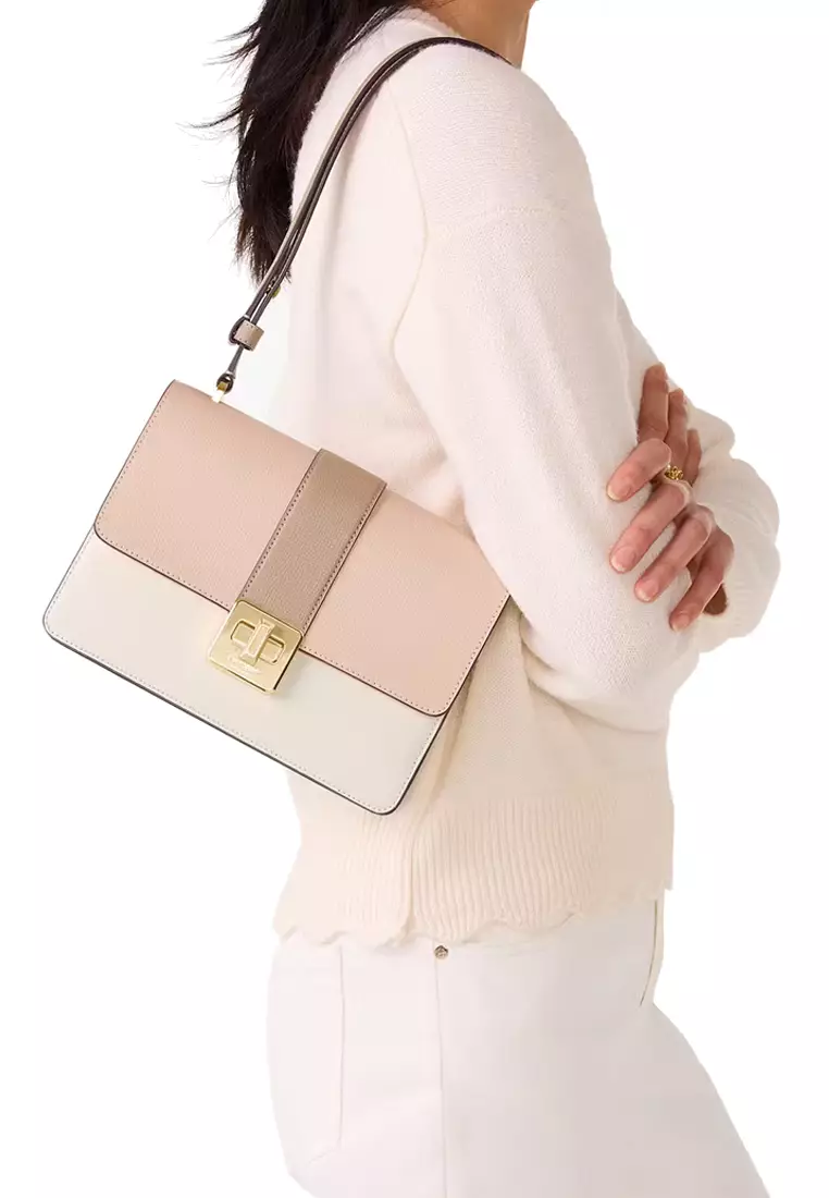 Phoebe Turnlock Shoulder Bag - Toasted Hazelnut Multi KK138