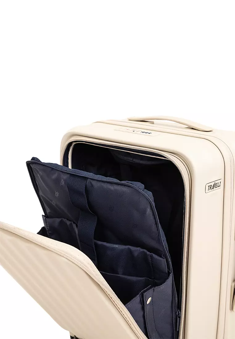 TVL 61003S Latte Beige Polycarbonate  TSA Anti-Theft Premium Luggage