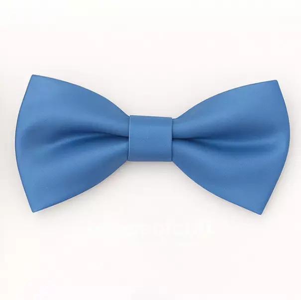 Houseofcuff Dasi Kupu Polos Bowtie Pria Bahan Satin Denim Blue