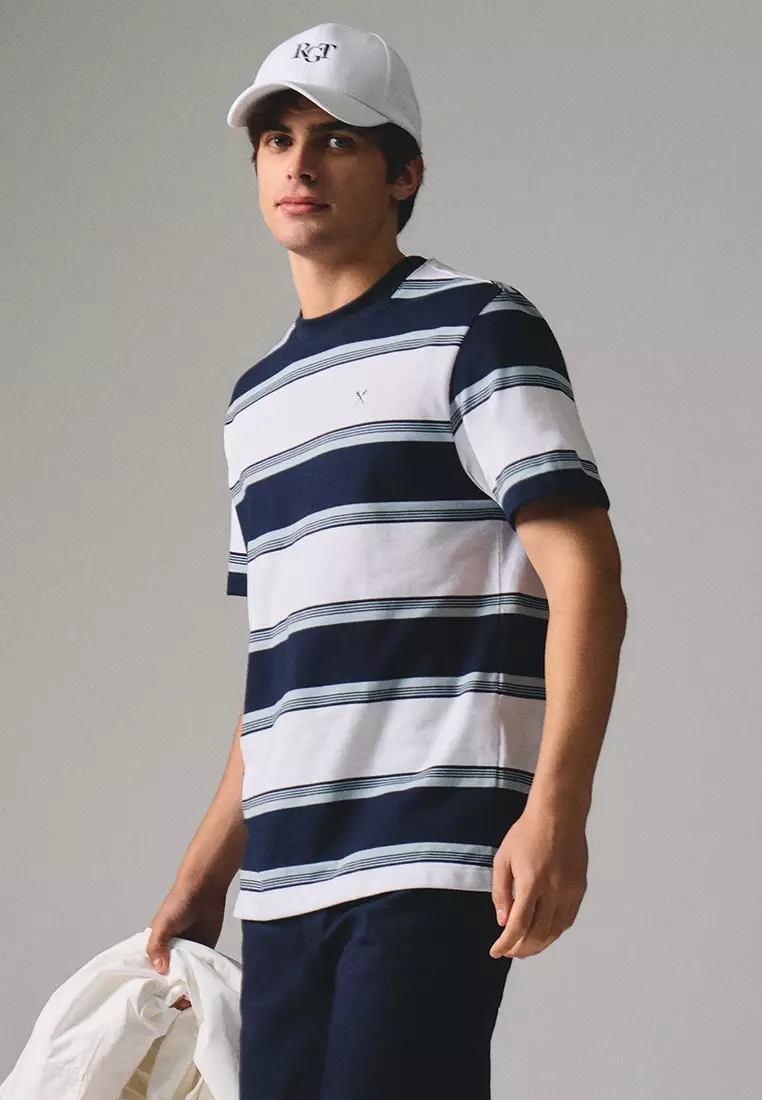 Regular Fit Striped T-Shirt In Jersey Knit