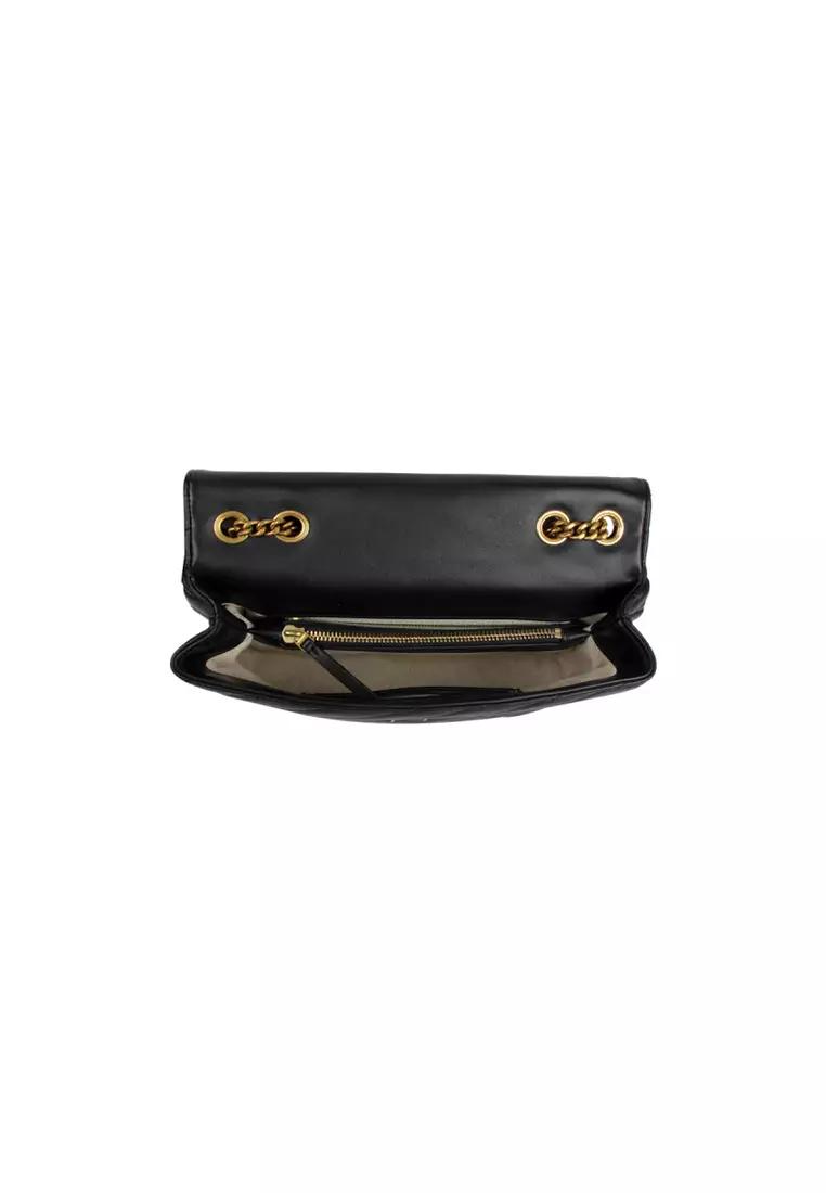 Kira Chevron Convertible Shoulder Bag in Black 90446