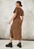 MISSGUIDED brown Flutter Sleeve Midi Dress DA73DAA5CF83A1GS_1