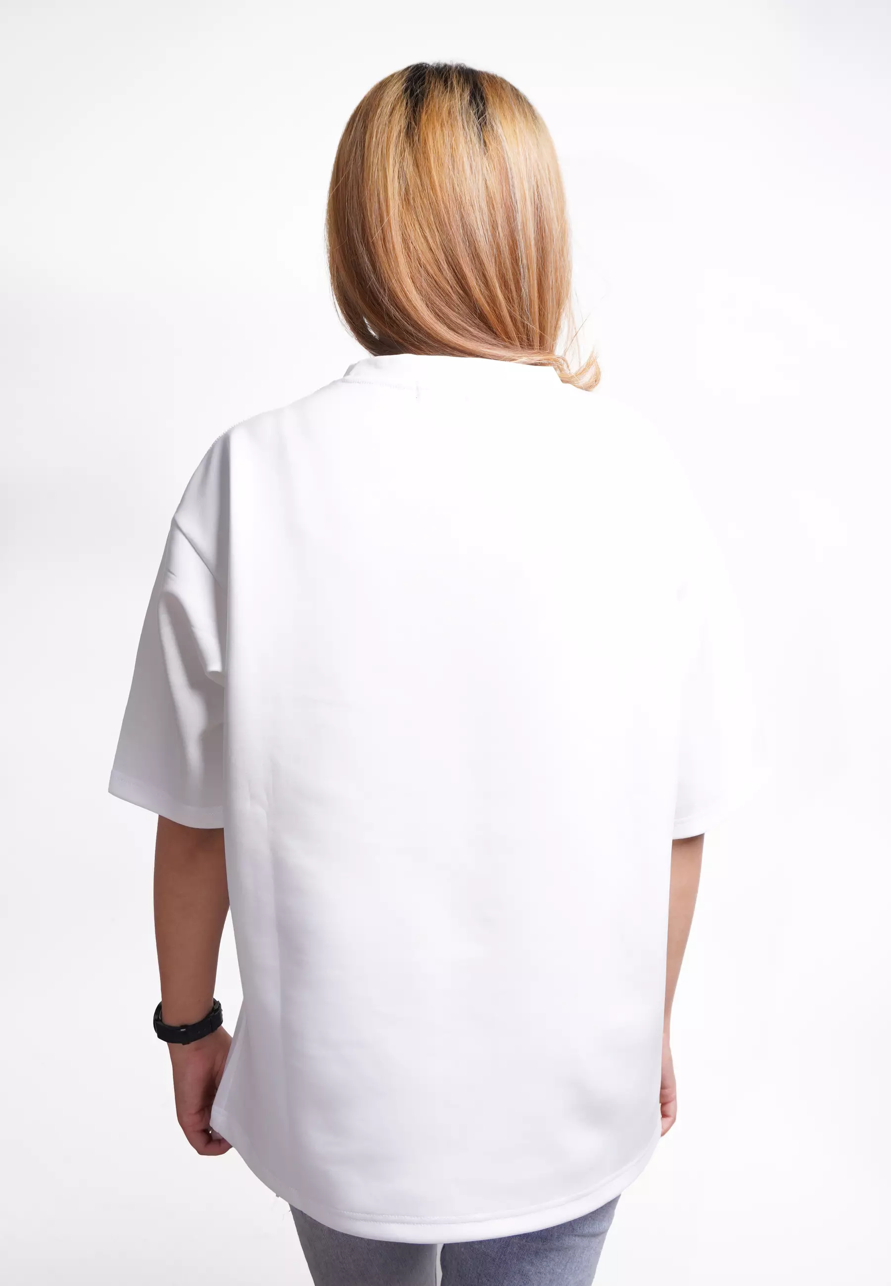 MTM37 kaos oversize tebal scuba korea thirdday couple pepper putih