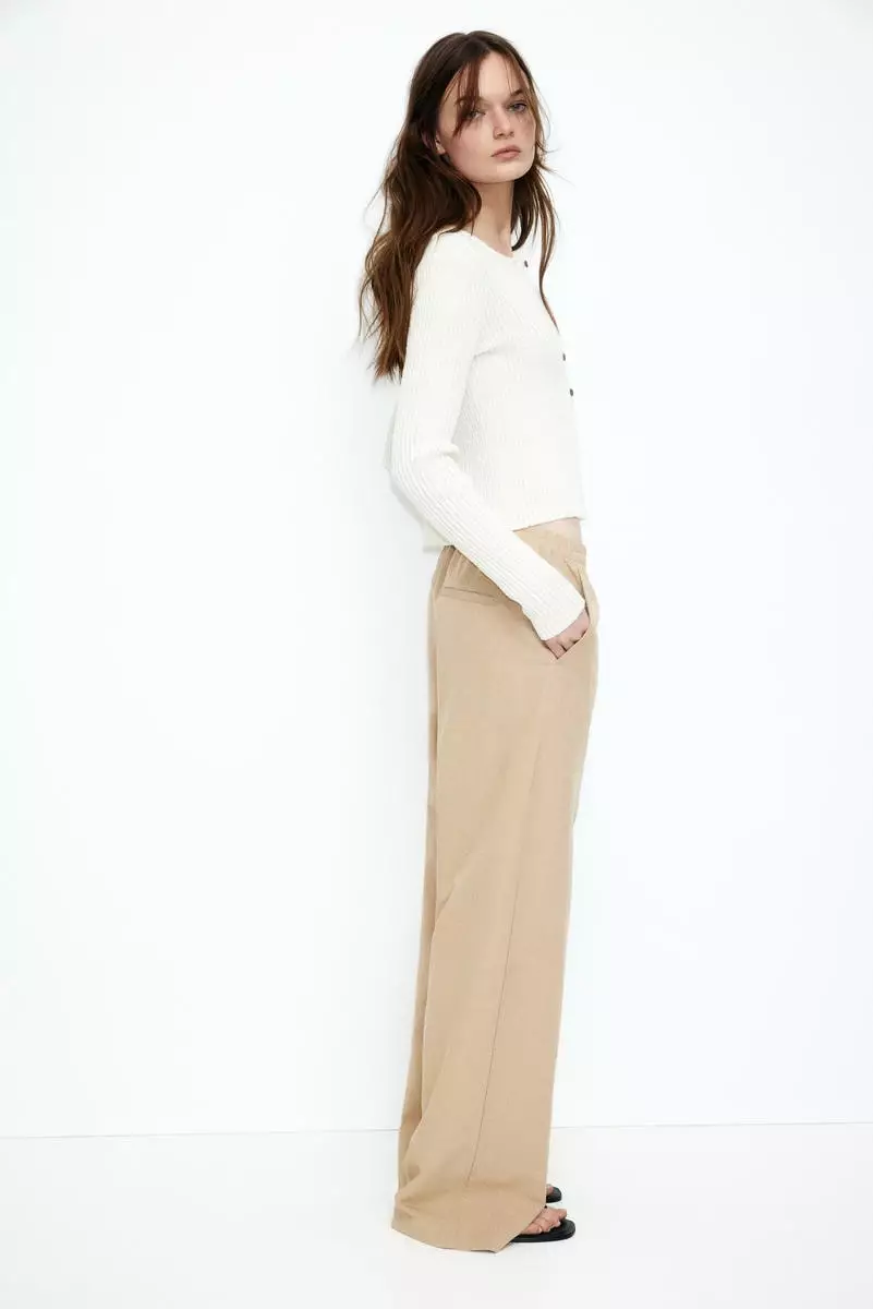 Linen-blend trousers