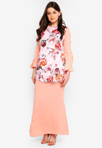 Kurung Moden from peace collections in Orange