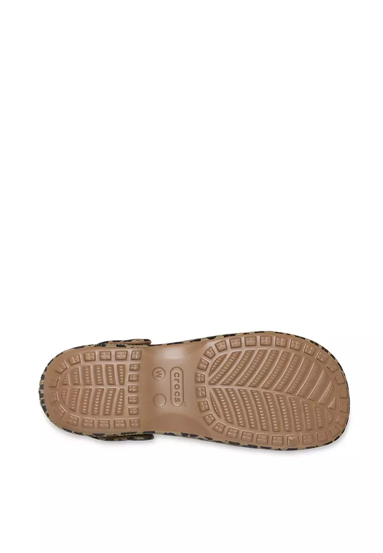 [Get 1 Size Down] Crocs Women Classic Animal Ballet - Sepia/Leopard