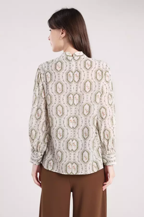 MINIMAL - Lavoira - Blus Print Motif Novelty - Light Green Colour Green_Light