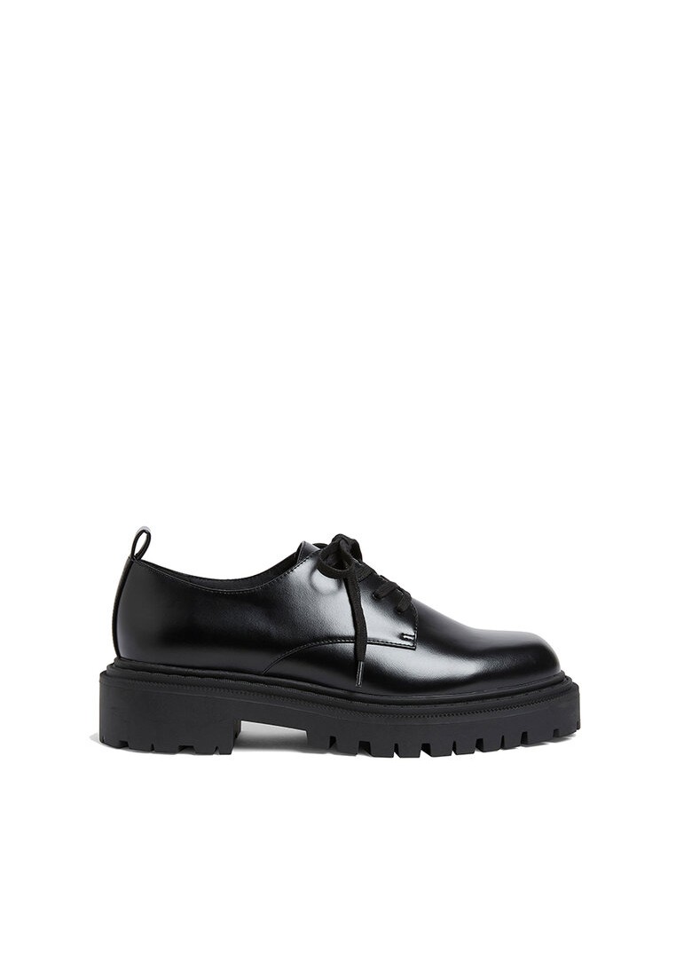 Faux Leather Lace-Up Shoes