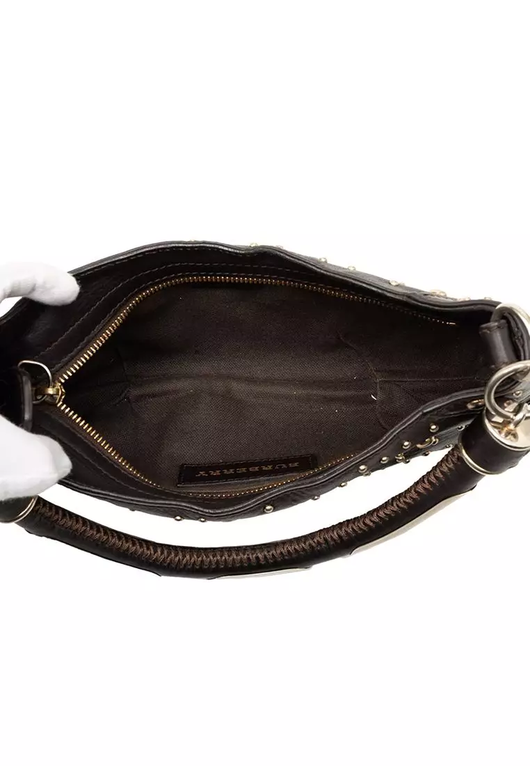 Pre-Loved Burberry Studded Calfskin Cadet Satchel