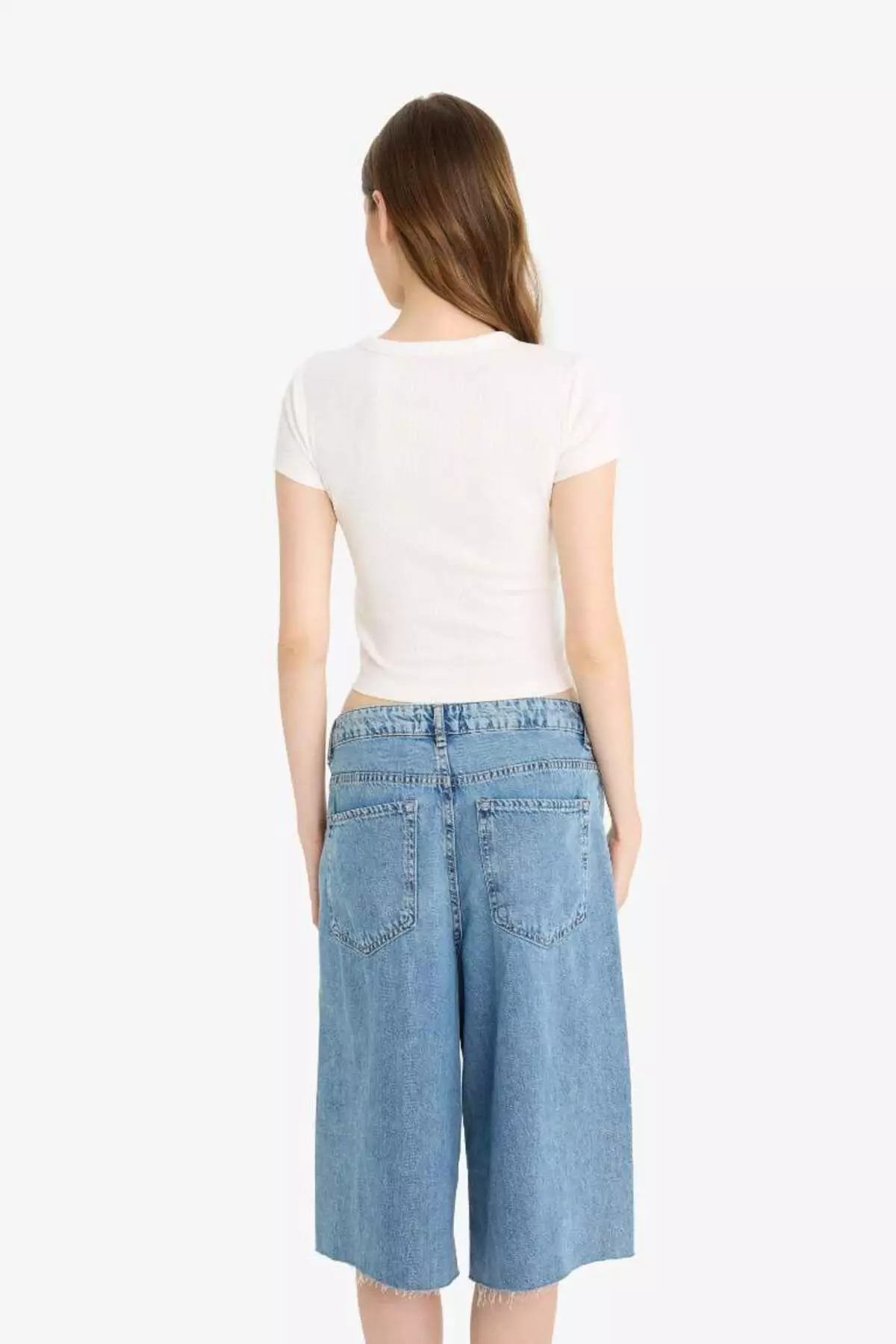 Coool Fitted Basic Plain Ribbed Camisole Short Sleeve T-Shirt E0287Ax25Sm