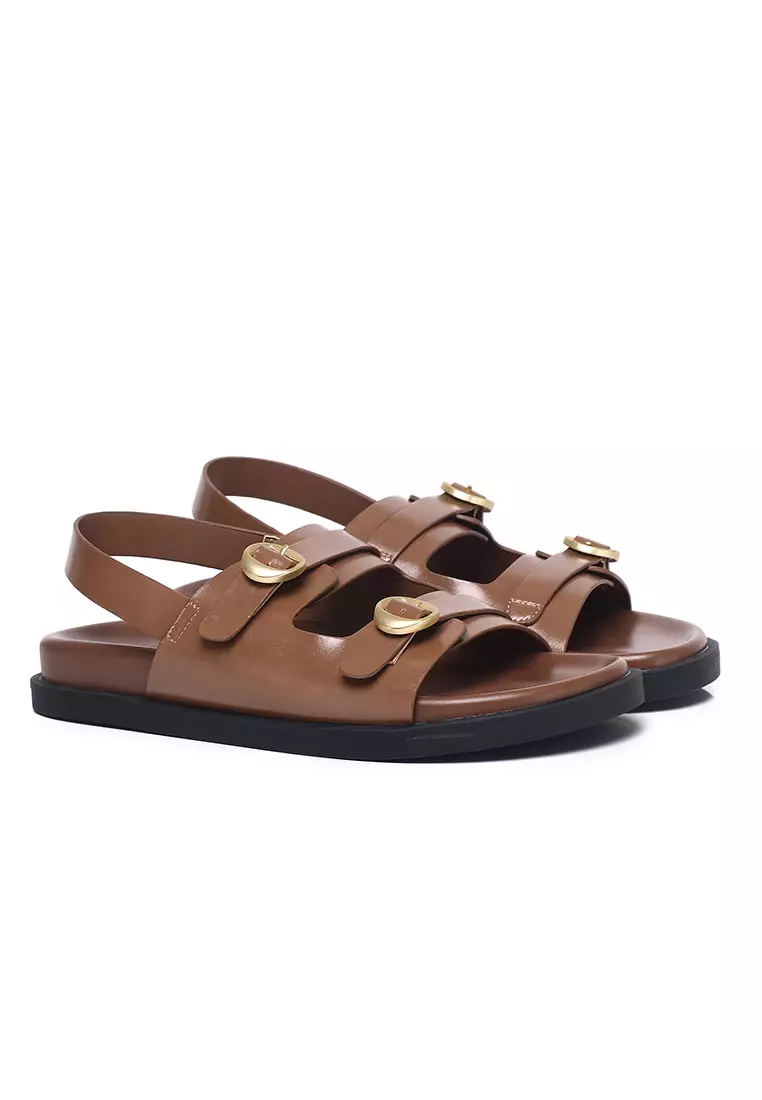 Manon Comfy Fit Footbed Microfiber Leather Sandals