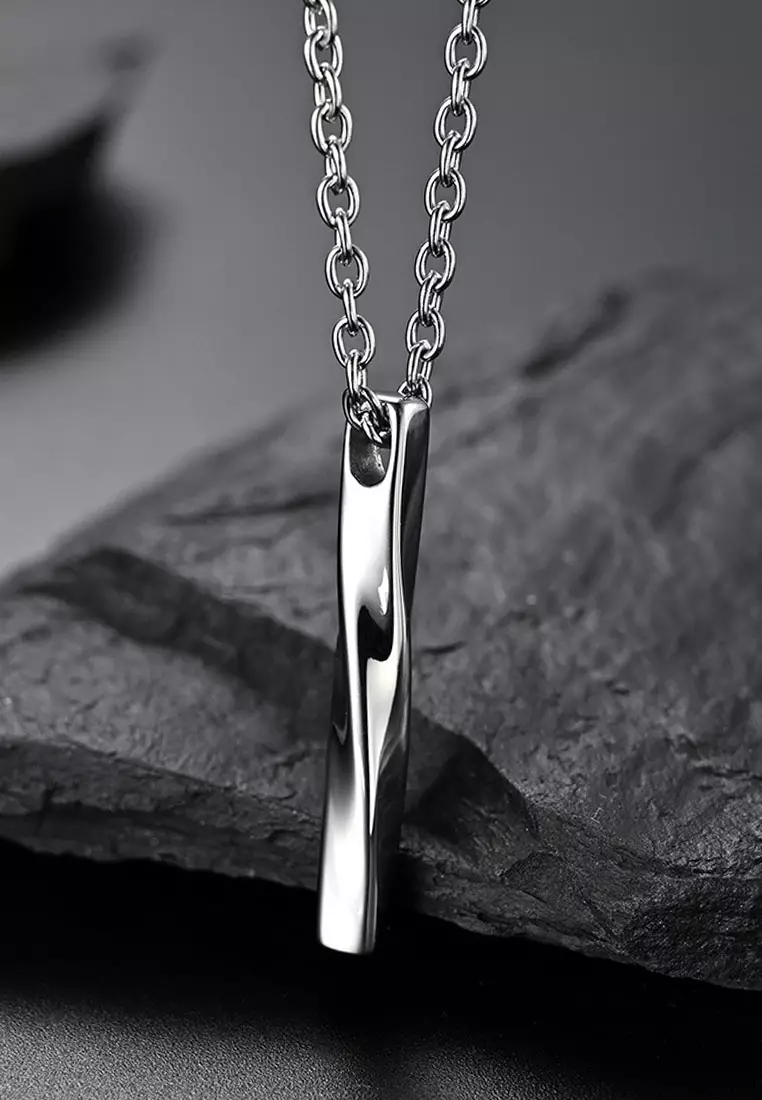 Minimalist Chic Spiral Pillar Pendant Necklace JW QF-DZ284