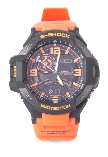 casio orange digital watch