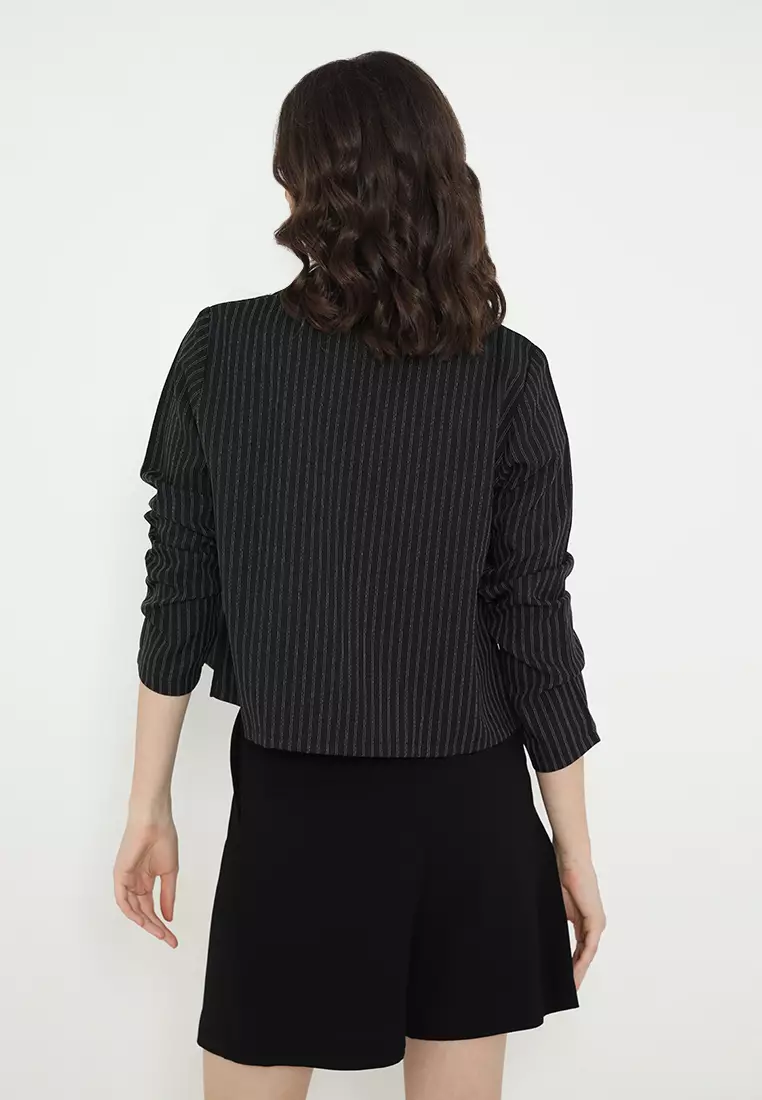 Mannequin Stripe Crop Blazer