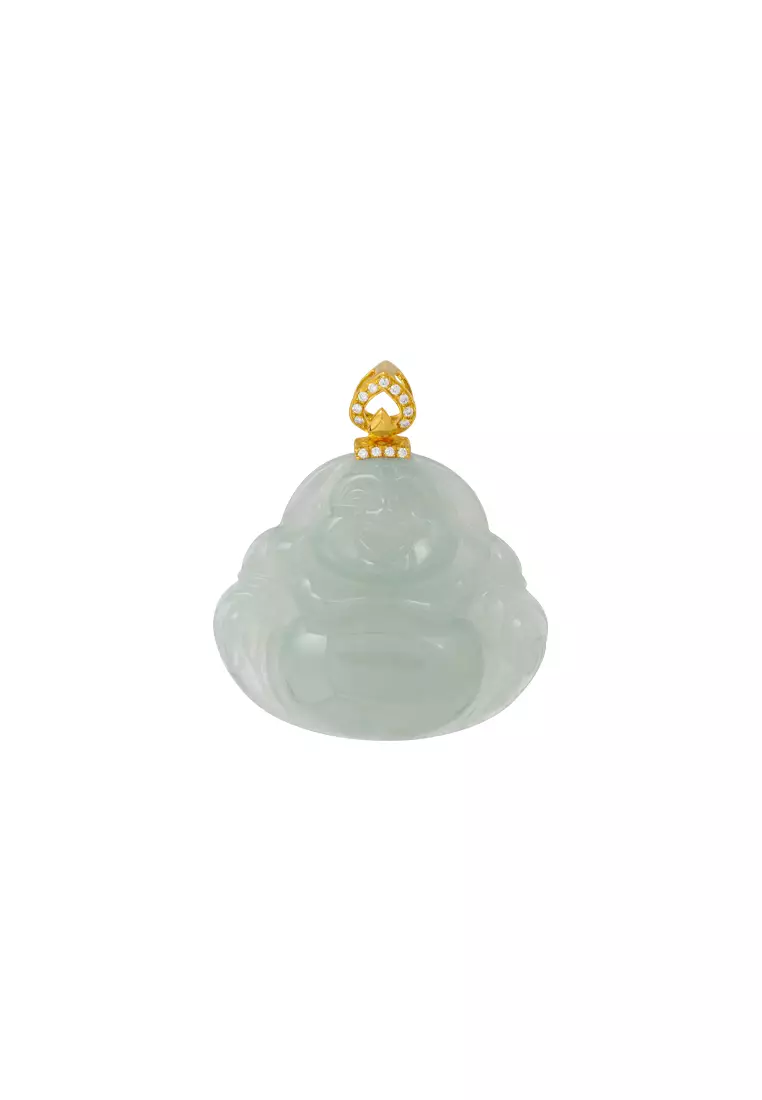 TOMEI Buddha Jade Pendant, Yellow Gold 750