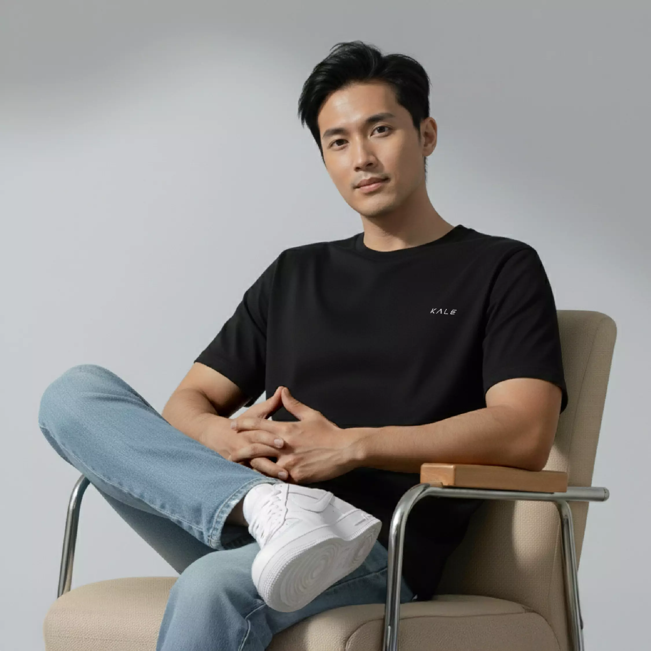 Kale JUNO BLACK/ Cotton Cloudy / Atasan Kaos Pria / Kaos Basic Pria