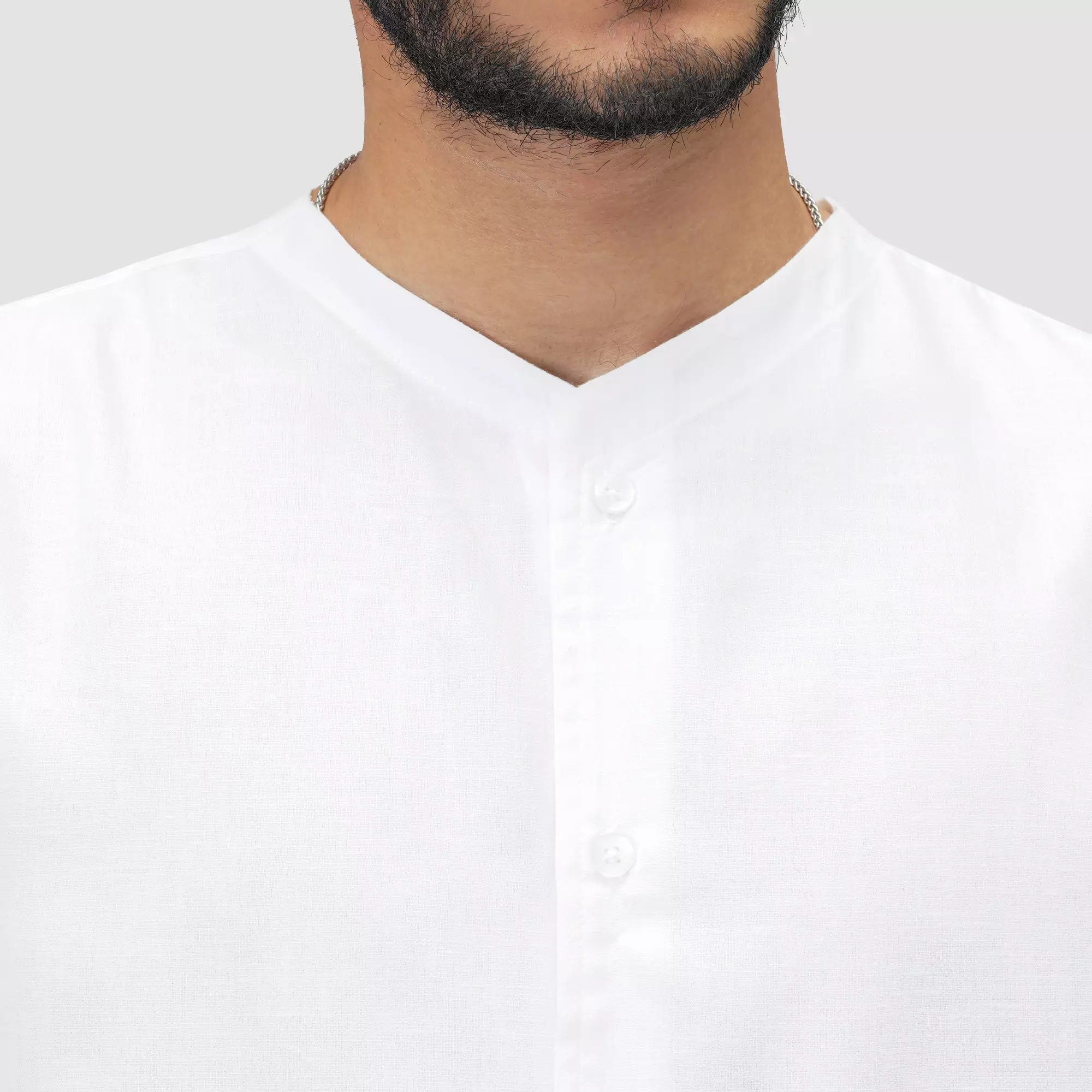 CELCIUS V-neck Oxford Kemeja Lengan Panjang L03000711C Putih