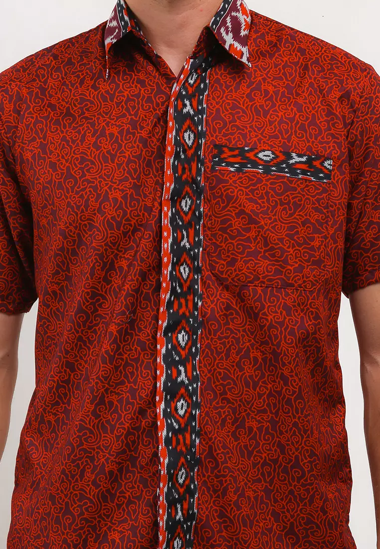 Megomendung Kemeja Batik Exclusive Premium Pria Casual Modern Lengan Pendek