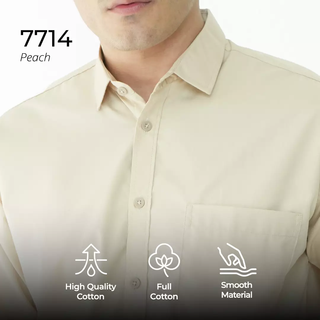 Casella Kemeja Pria Lengan Panjang Solid Basic | Kemeja Lengan Panjang Gallant 7714 Peach