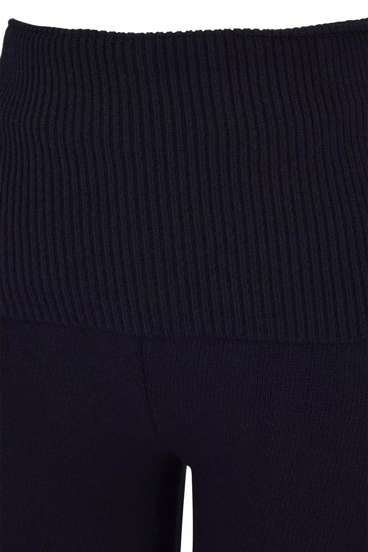 Navy Blue Soft Textured Hair Knitted-Plain Knitwear Bottom - Top Set Twoaw26Au00009
