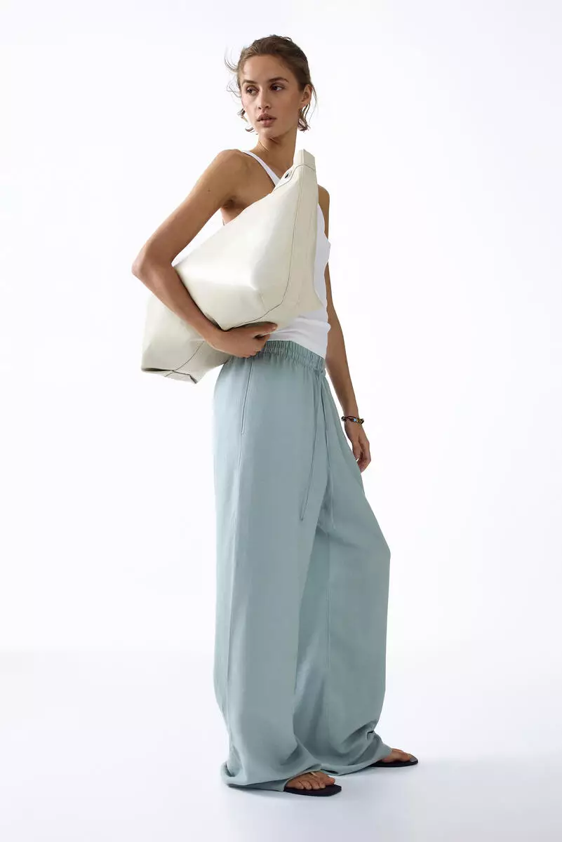 Linen-blend trousers