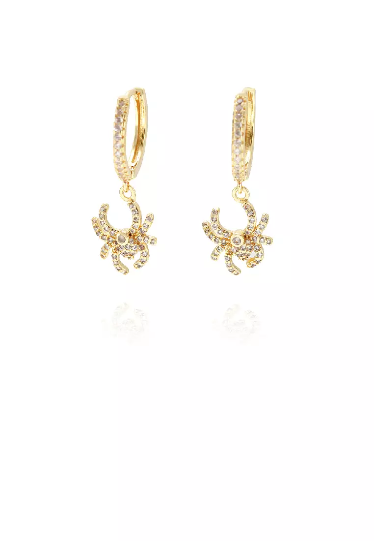 Gold spider earrings hot sale