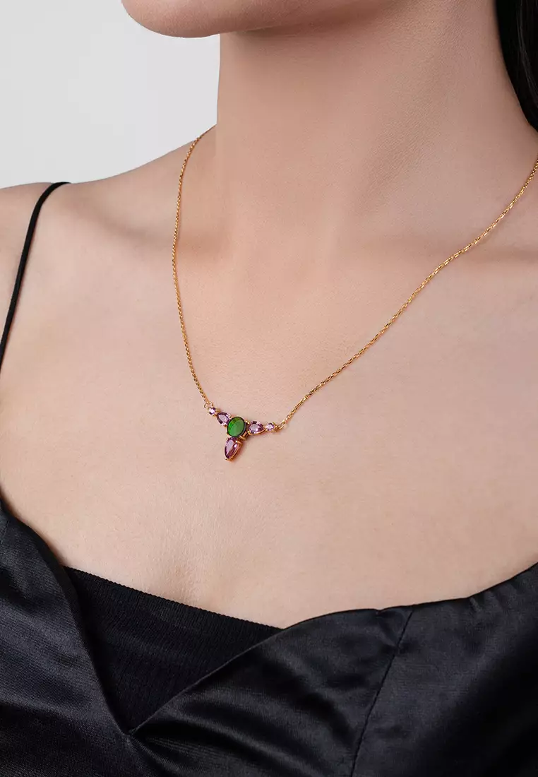 Cleo Pink Trillium Ammolite Necklace
