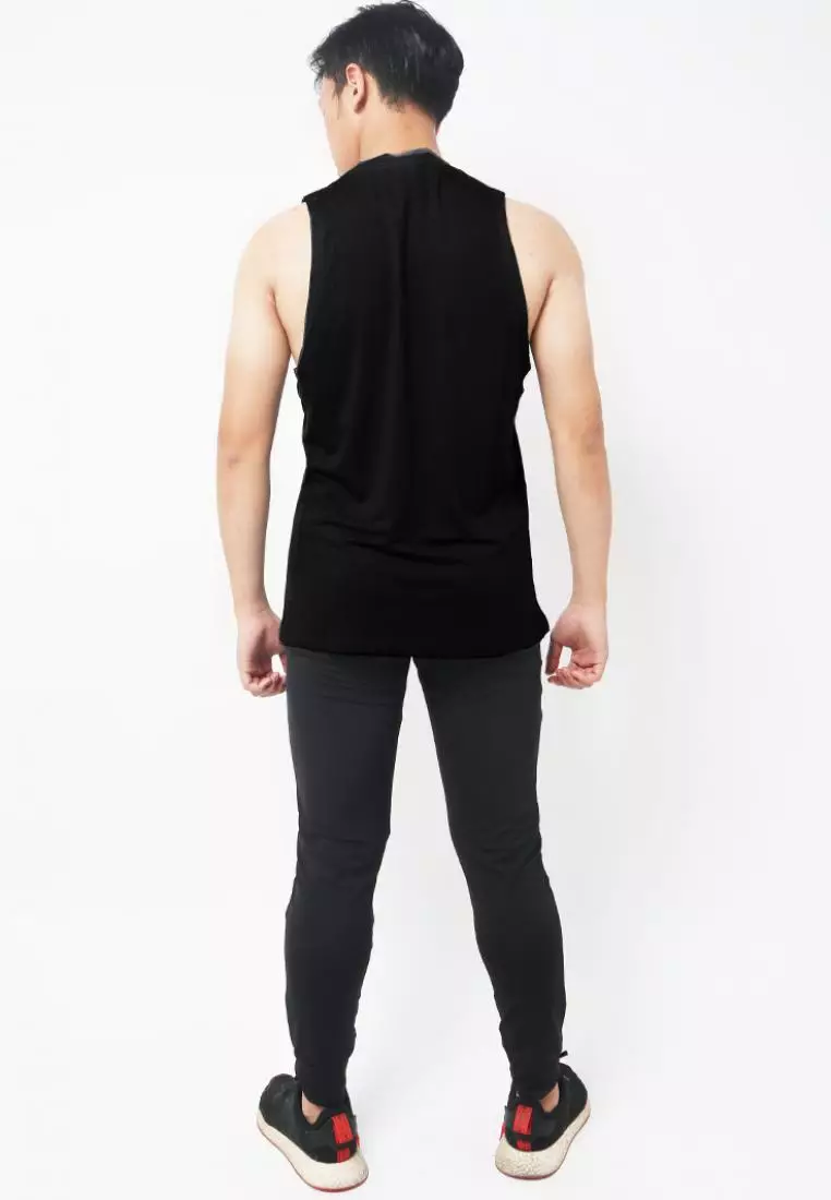 MTI54 Kutung Pria Casual SVN Thickblock Logo Chest Hitam