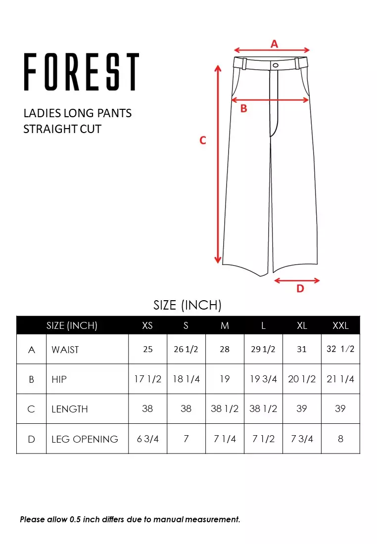 Forest Ladies Pant Roman Straight Cut Casual Long Pants Women - 810470-01Black