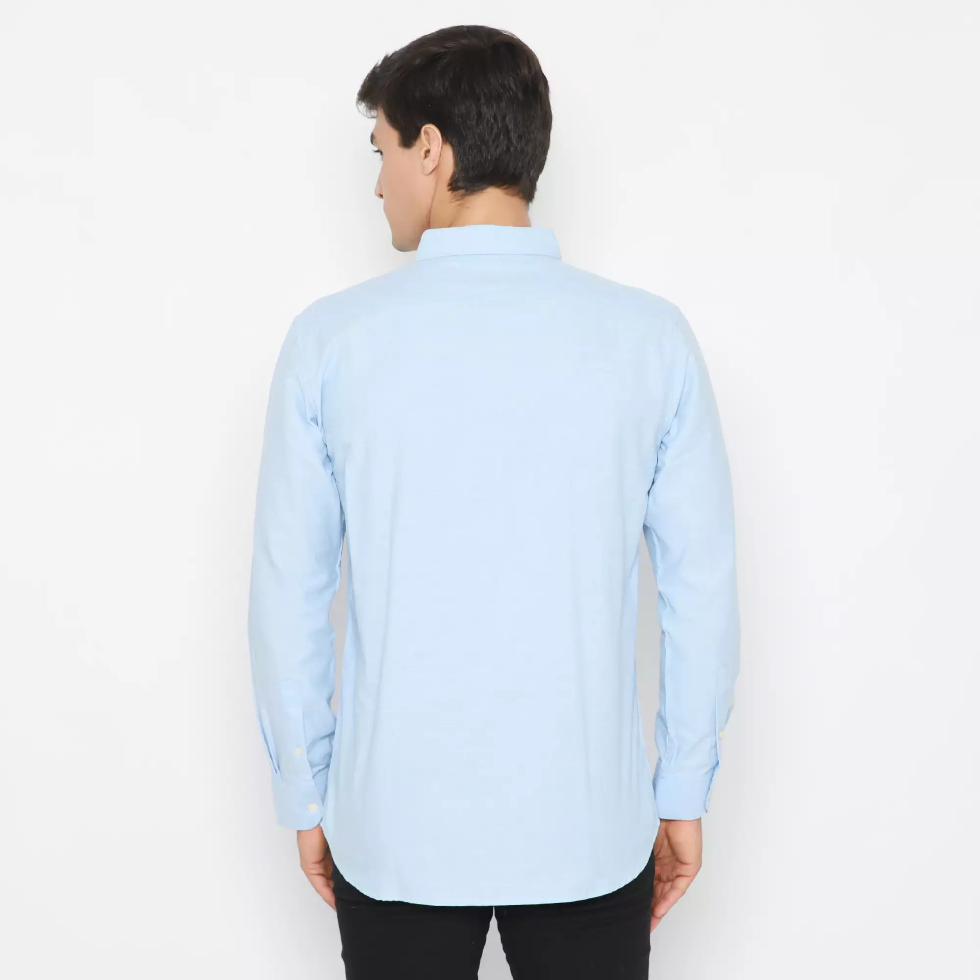 Platini Kemeja Pria Polos Lengan Panjang Katun Oxford Sky Blue 66201