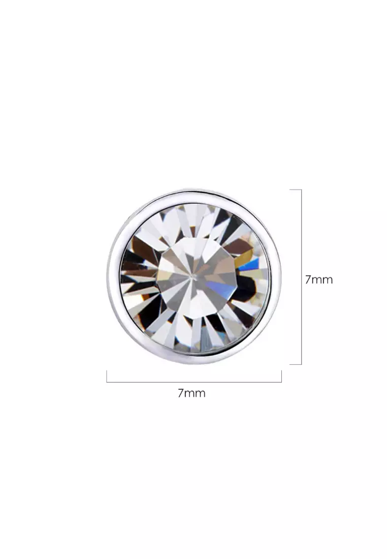 Elemental Studs Embellished with SWAROVSKI® crystals-White Gold/Clear