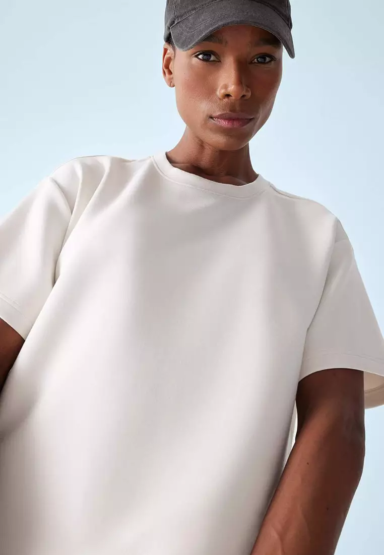 Oversize Wide Fit Crew Neck Modal Short Sleeve Tee